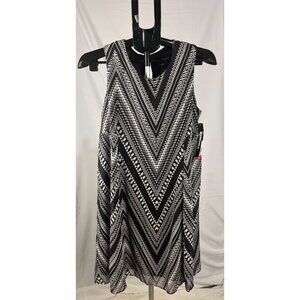 Danillo Boutique Women’s Black & White Sleeveless Stripe Dress Size 8‎ Chic